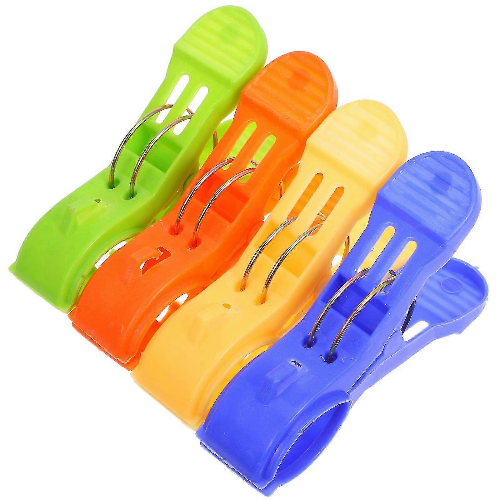 Plastic Beach Towel Clips Multifunctional Clips for 4Pcs Assorted Color