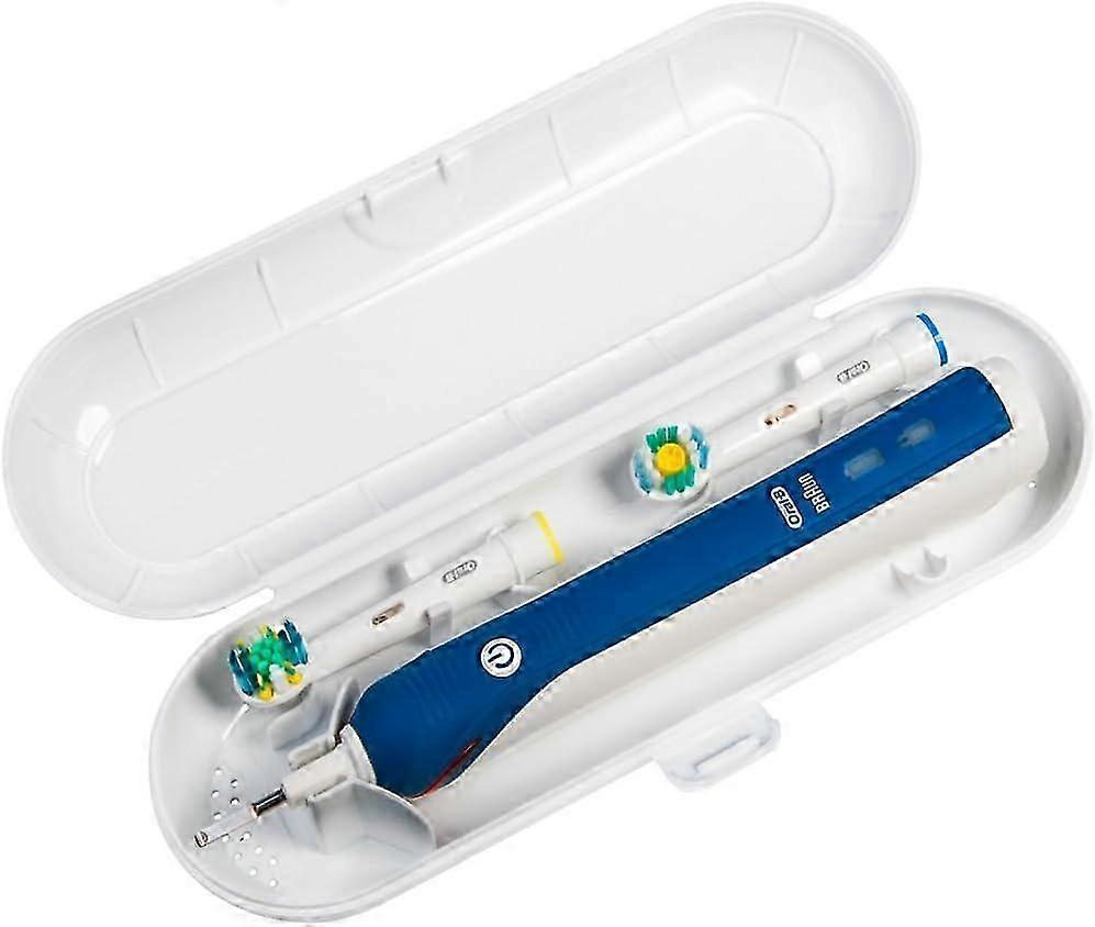 WhiteUniversal Type Double Loop Electric Toothbrush Portable Replacement Plastic Travel Kit