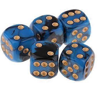 5pcs 16mm Opaque Six Sided Spot Dice Games D6 D&D RPG Purple blue_ynal2