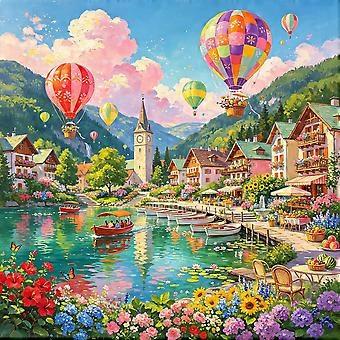 Puzzel met ballonnen aan het meer CYQL-086