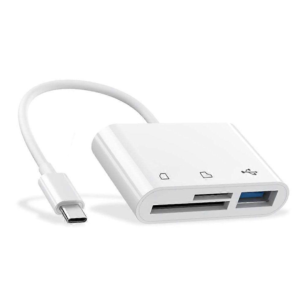 SD TF Memory Card Reader  Compatible with iPad Pro  MacBook Pro/Air  3-in-1 USB Camera Card Reader A