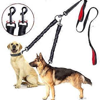 Filtfri drejelig stødabsorberende ergonomisk dobbelt hundesnor