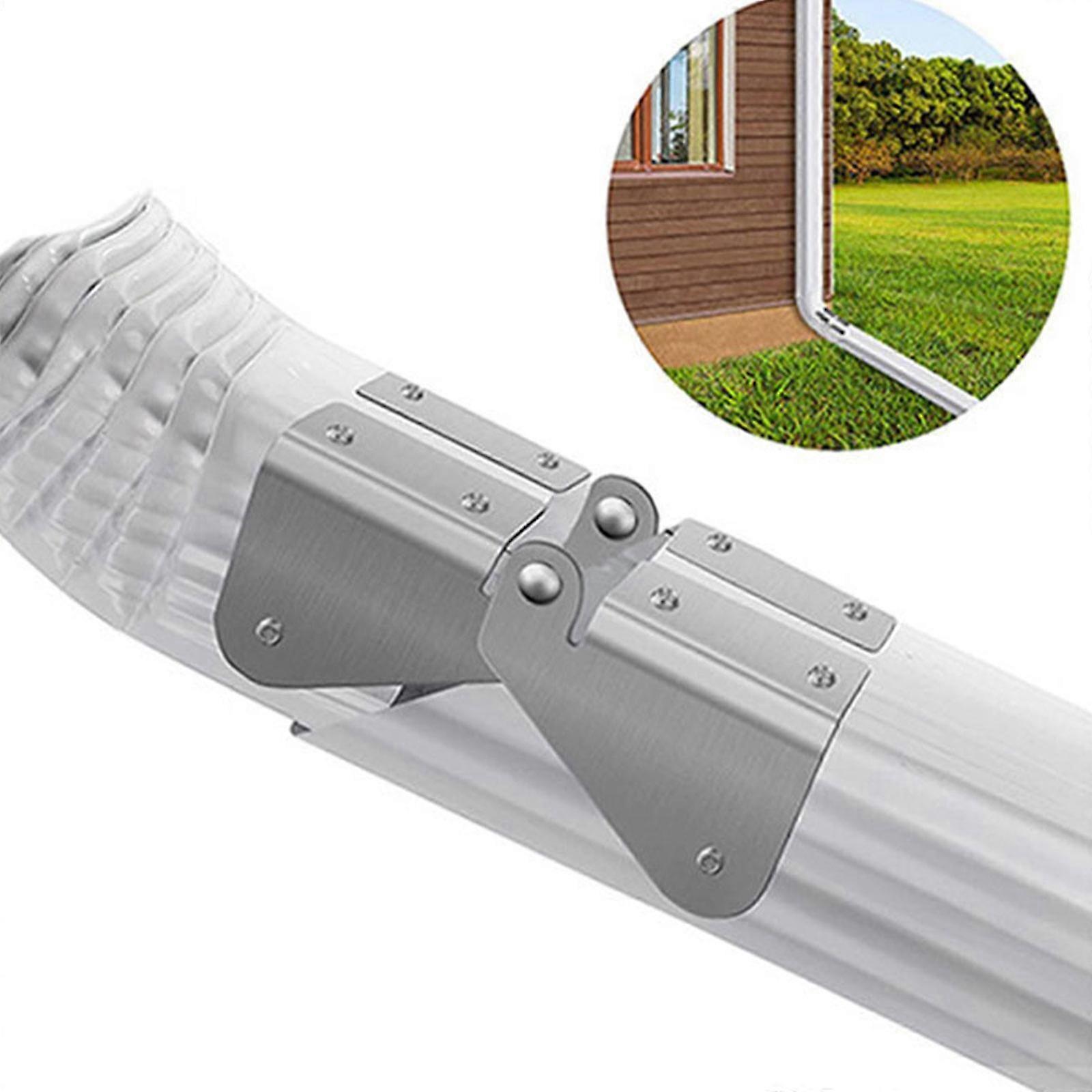 2/4Pcs Gutter Extension Hinge Downspout Extension Flipup Hinge DIY Installation Rectangle Square Downspout Replacement