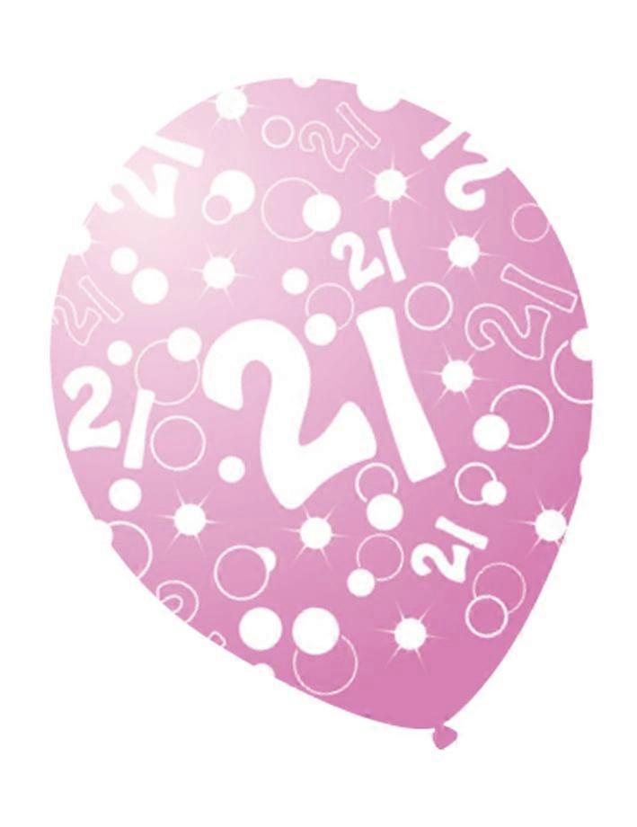6 Pink Pearl Age Balloons