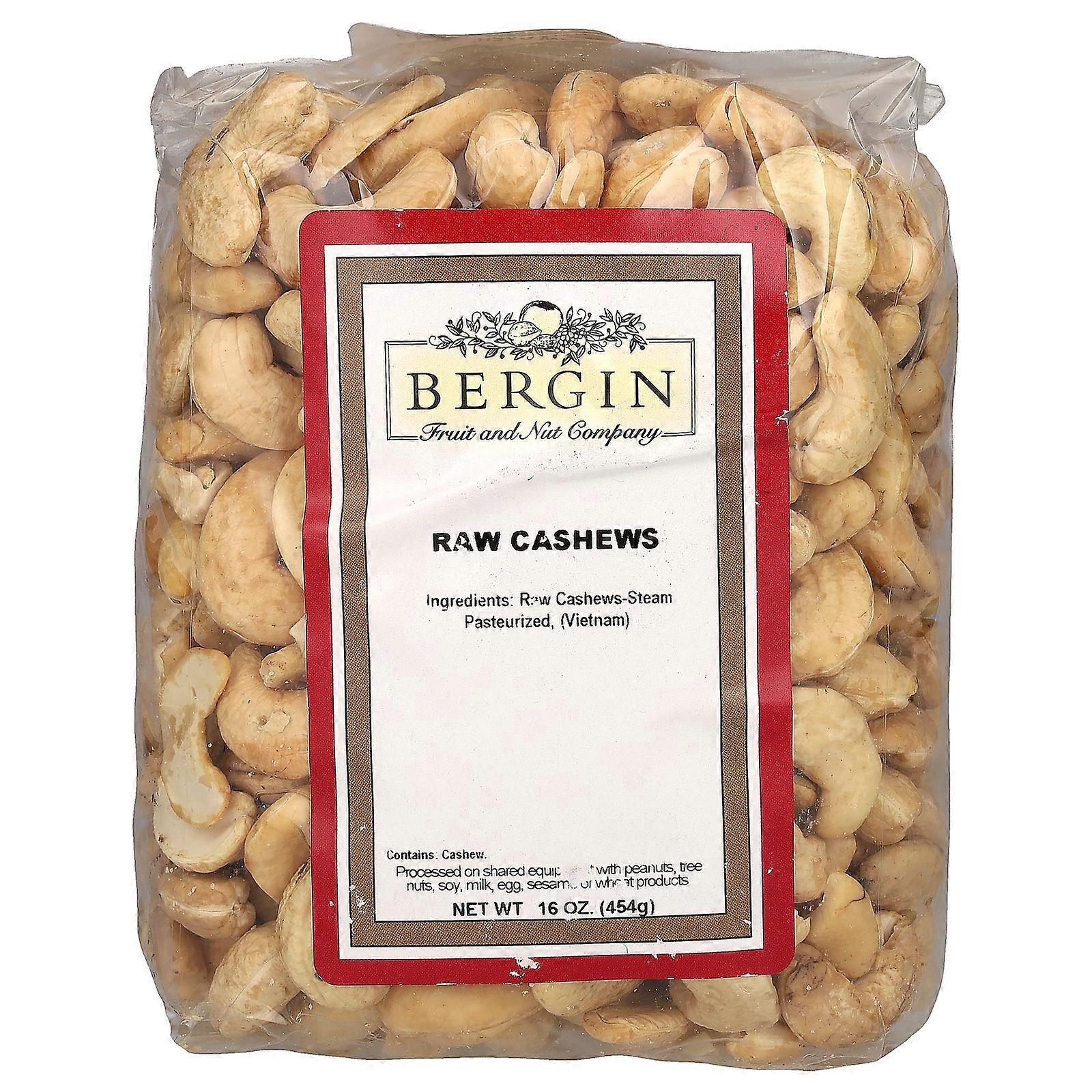 2 x Bergin Fruit and Nut Company, noix de cajou crues, 16 oz (454 g).