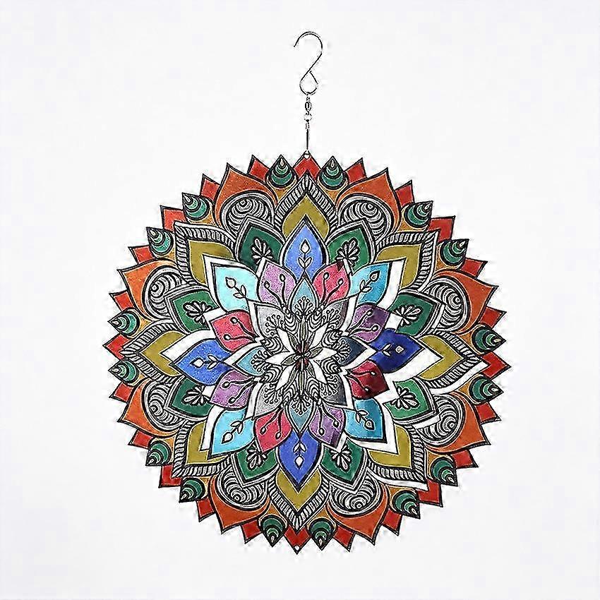12-Inch 3D Mandala Garden Wind Chime