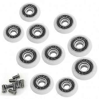 Lot de 8 roues de rechange pour porte de douche de 19 mm