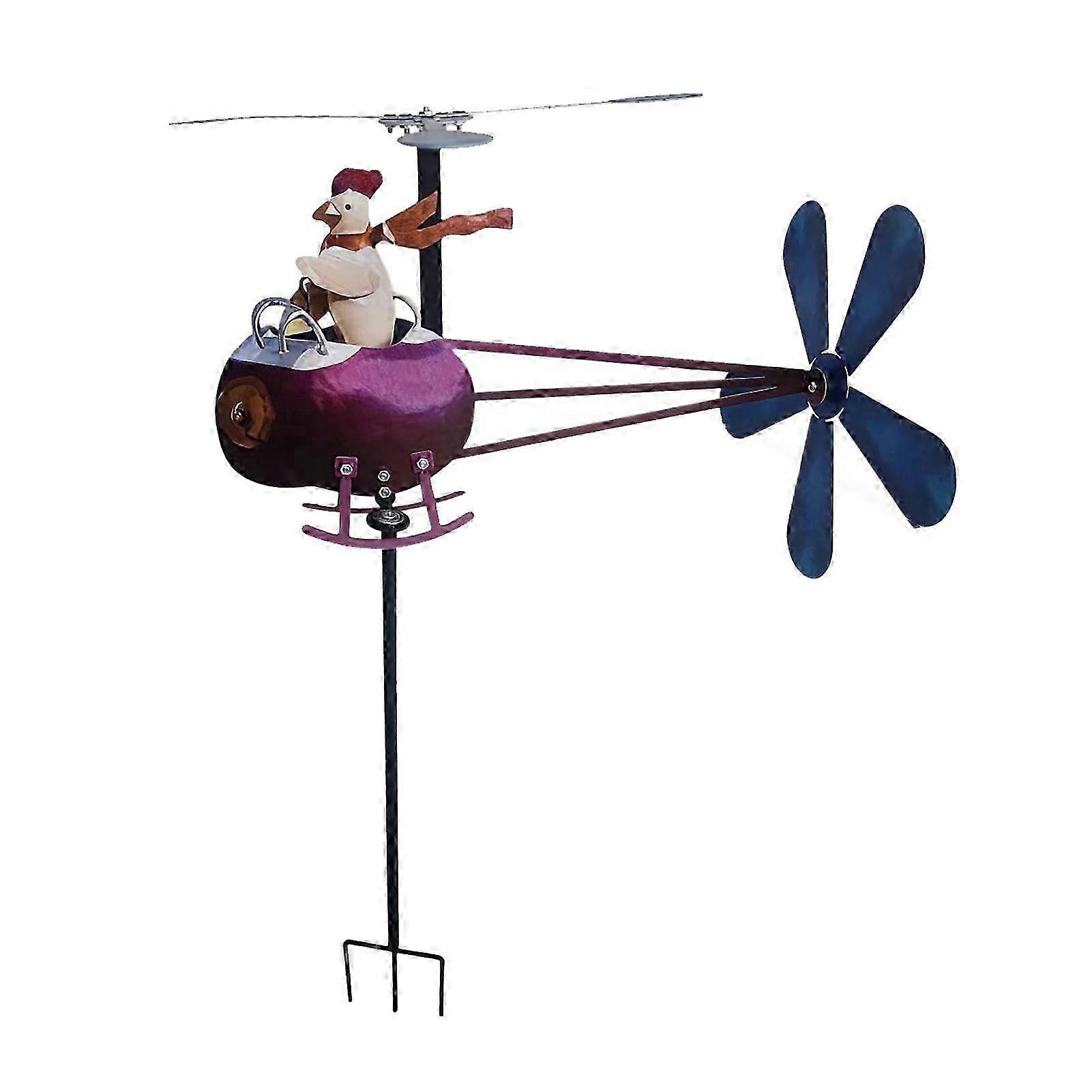 Helicopter Rooster Garden Spinner