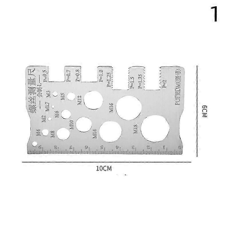 Metric Thread Pitch Measuring Ruler