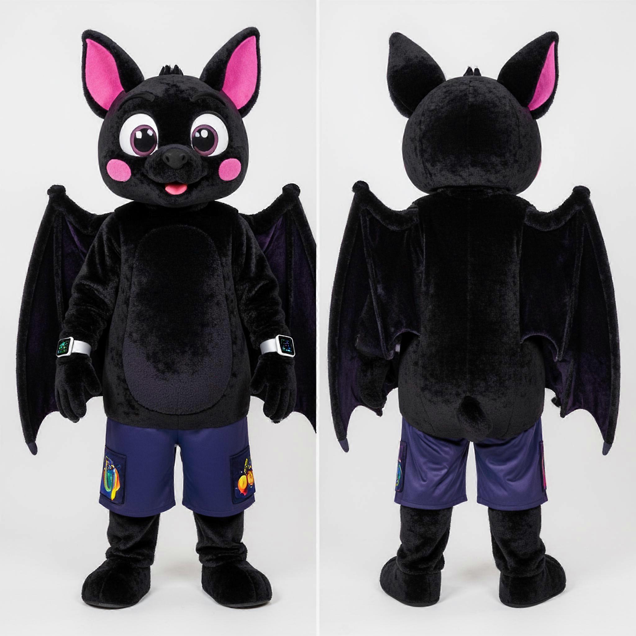 MASTICOT Midnight Black Cartoon Fruit Bat Mascot