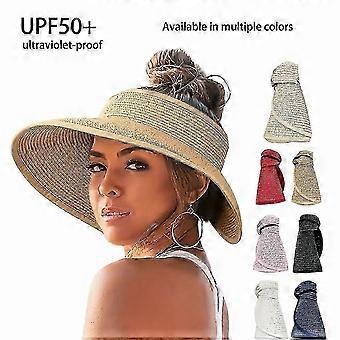 Women Summer Visors Hat - Stylish and UV-Resistant compatible with Outdoor HikingFoldable Sun Cap Wide Large Brim Beach Straw Hats Chape