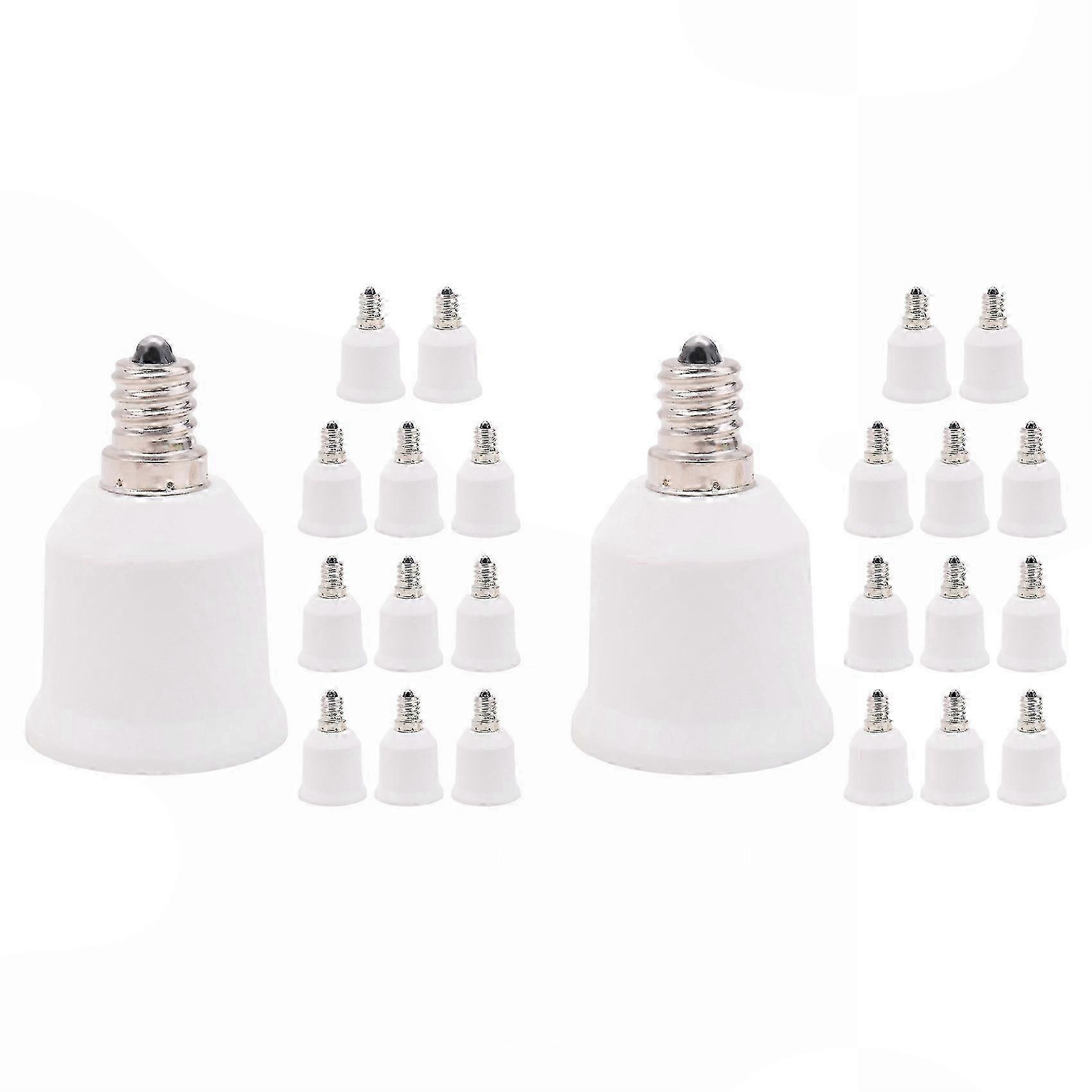 Fit E26 E27 Medium Base Bulbs in E12 Chandelier Sockets, 24 Pack Light Socket Adapters, E12 to E26 E27 Converter