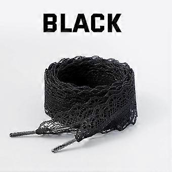Lace Braided Shoelaces  2.9CM Width Fancy Flat Shoelace Black White Silk Shoe Laces for Ballet Sneakers German Training Shoes