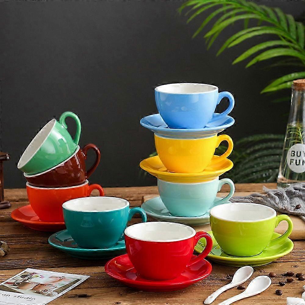 Reusable Floral Ceramic Cappuccino Set