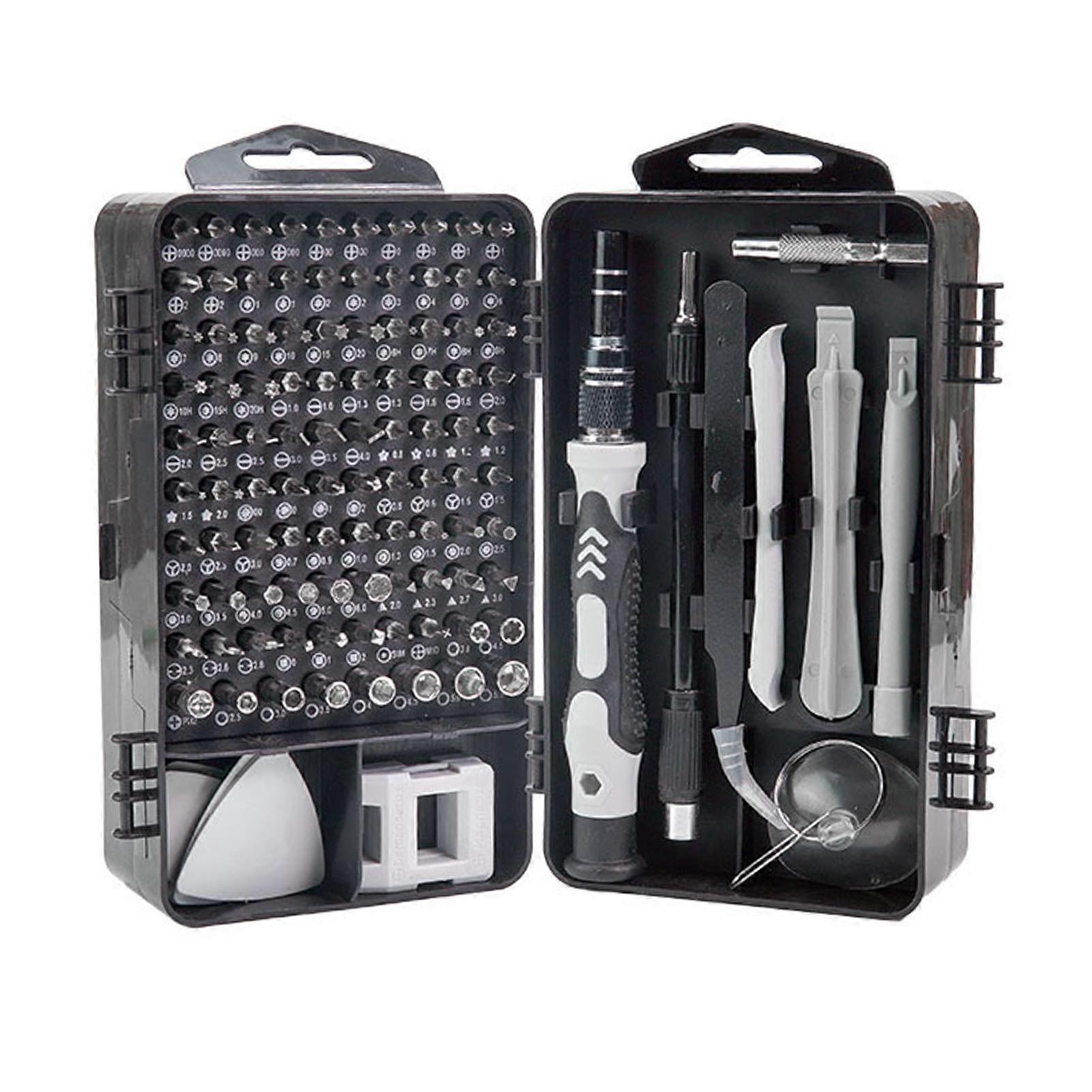 115-In-1 Household Toolbox Set with 98 Bits Multifunctional Hardware Tools for Computer Clock