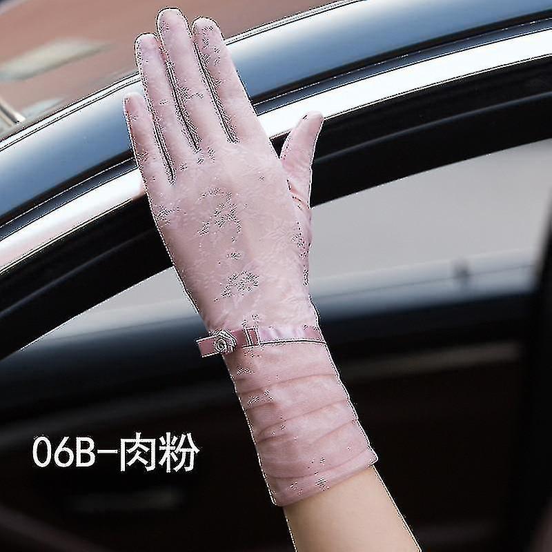 女性UV日焼け止めショートサングローブ、アイスシルクレース、Thin-youxiuの運転
