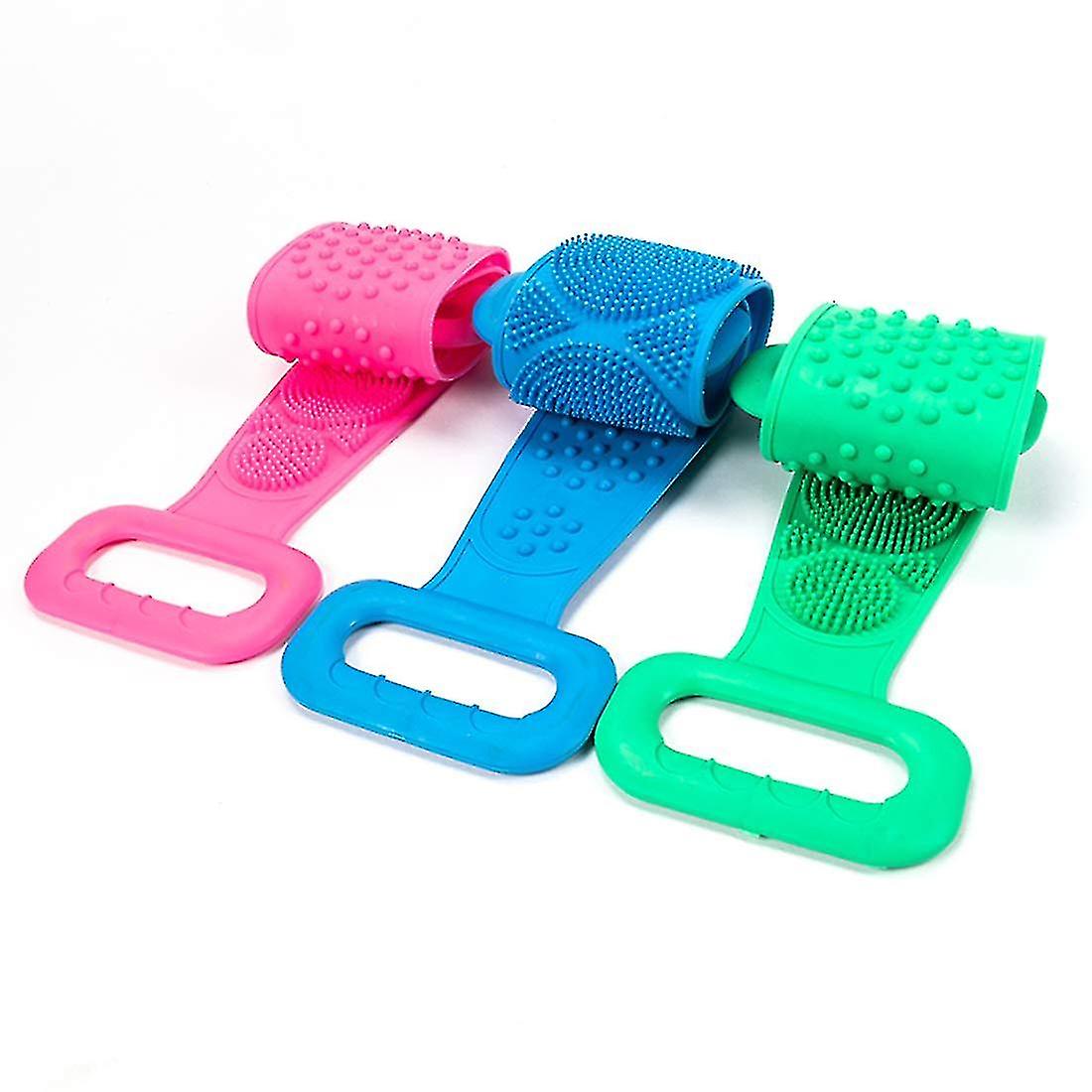 3pcs Silicone Back Scrubber For Shower 27.6in Silicone Exfoliating Bod
