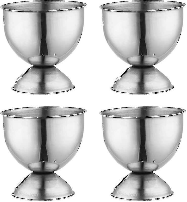 Sett med 4 eggkopper i rustfritt stål til restaurantkjøkken