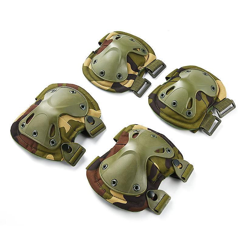 Tactical Sport Protector Set Outdoor Multi Color Safety Kneepad Elbow Military Airsoft Hunting Kneepads 2, elbow pads 2, big 20cm*17cm, small 17.5cm*1