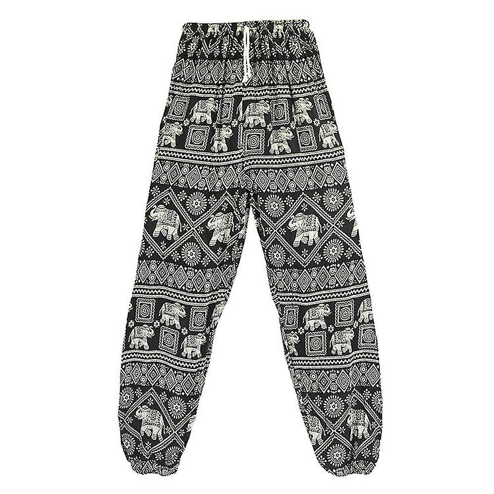 Elephant Design Lös passform Harem Byxor Hippie Workout Party Beach Byxor Byxor