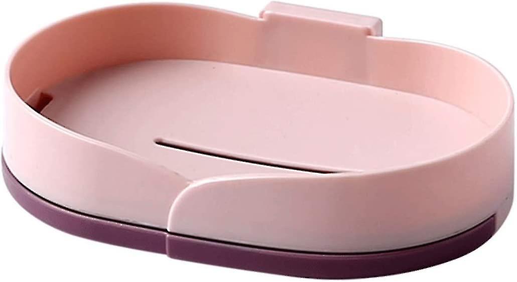 Soap Box Creative Rotating Double Layer Soap Box With Tray Design At The Bottom Of The Non-perforate