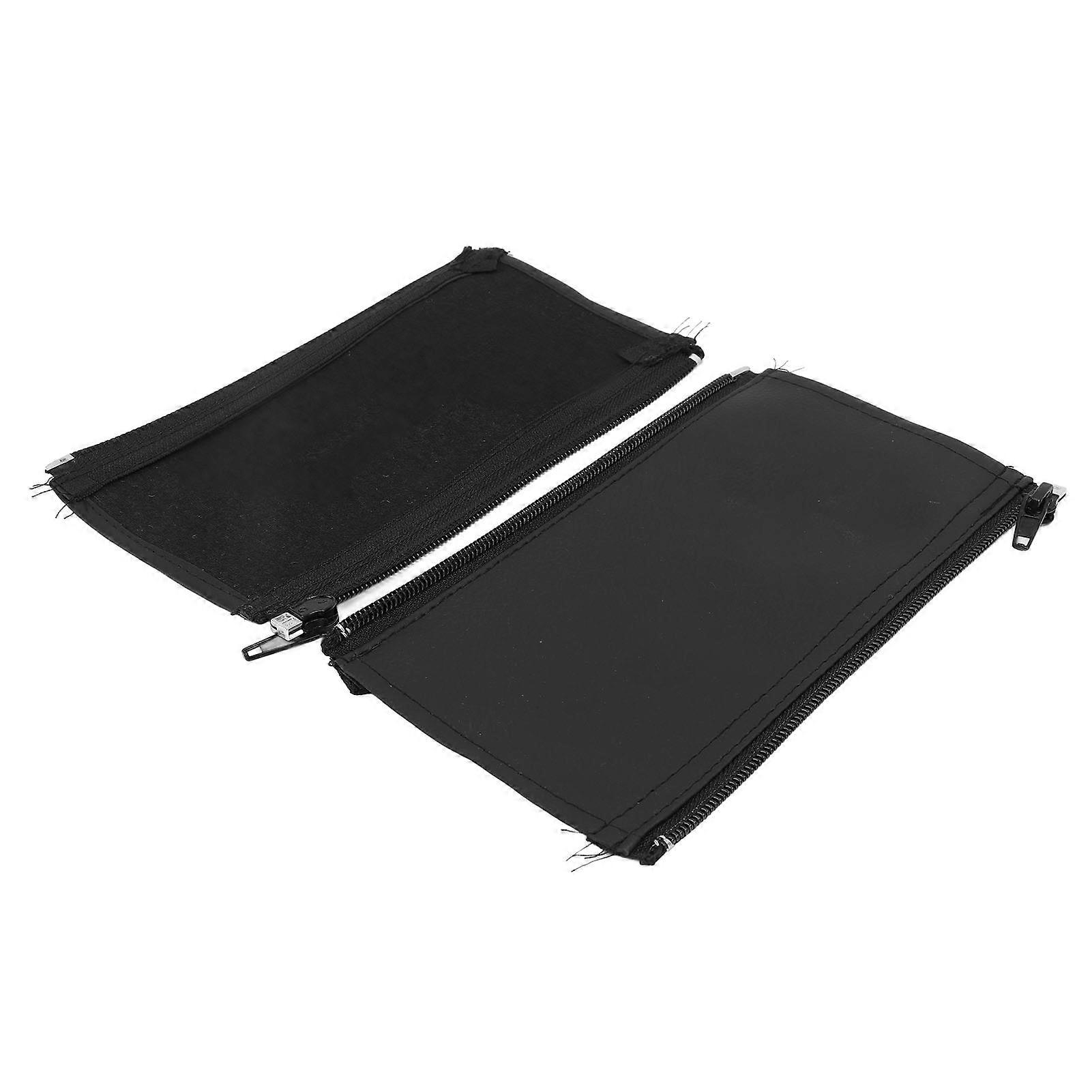 2pcs Stroller Handle Sleeve Zipper Cleanable Soft Comfortable Elastic Stroller PU Leather Cover Black
