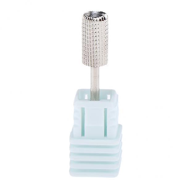 2xNail Drill Bit Set Barrel Head Electric Drill Bits Coarse Grinding Tool Silver M