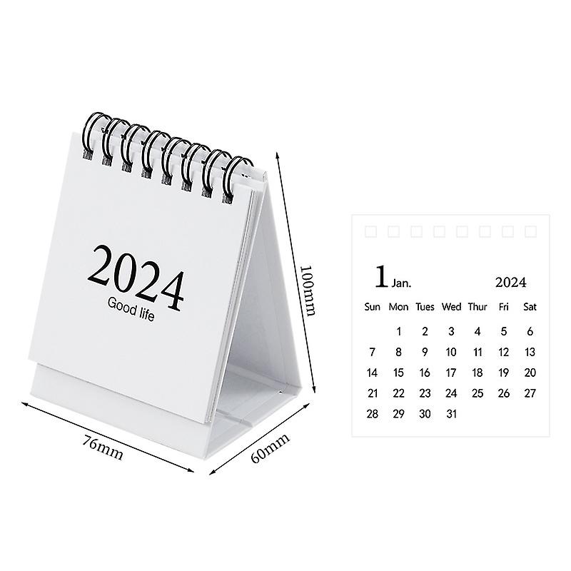 2024 تقويم مكتب لطيف صغير Kawaii ديكور سطح المكتب التقويم الإبداعي مخطط المجدول اليومي جدول الأعمال السنوي هدية المكتب