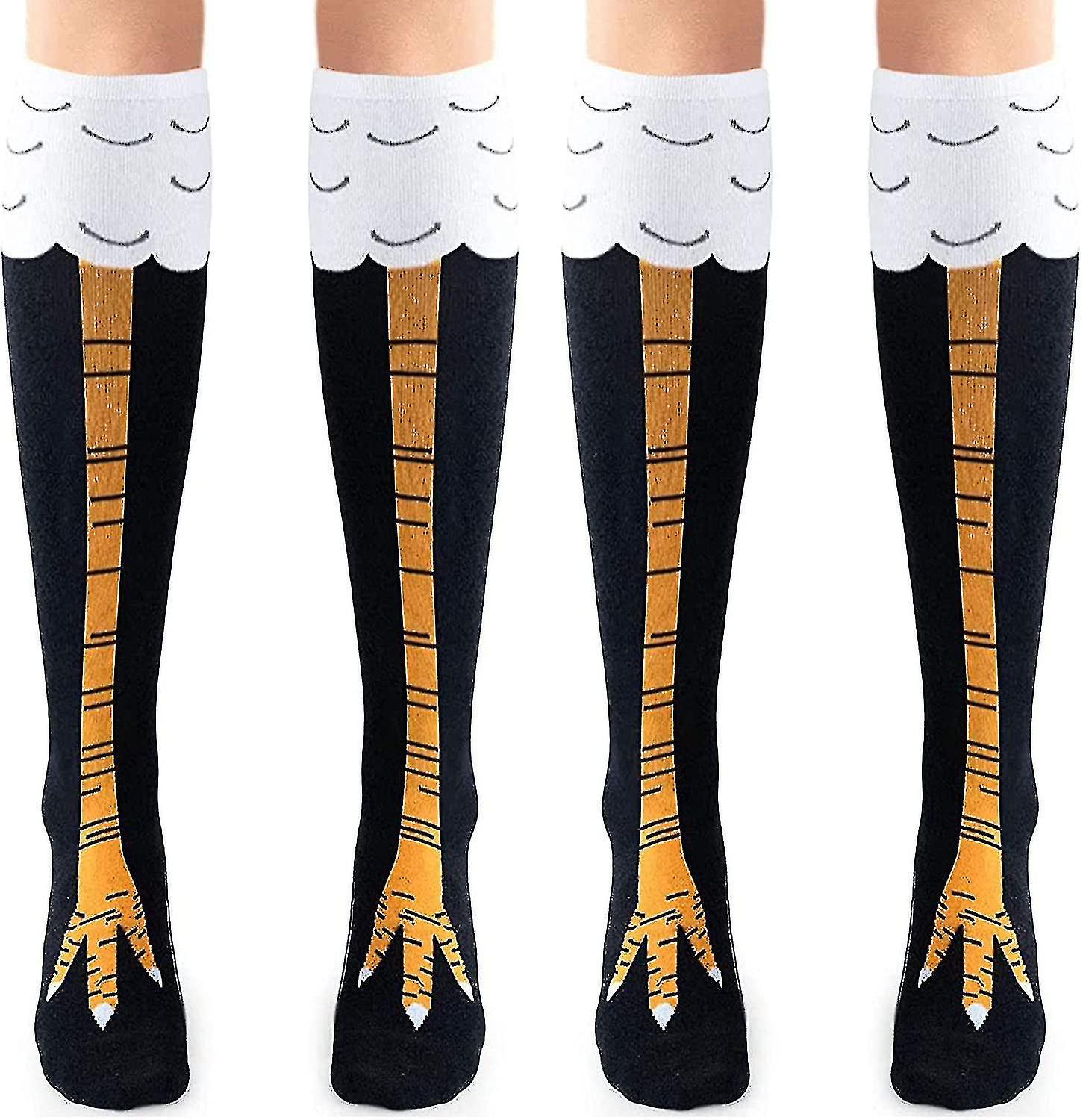 2 أزواج أقدام الدجاج الجوارب الجدة مضحك مجنون الدجاج الساقين الجوارب تركيا الجوارب هدايا مضحكة للحزب