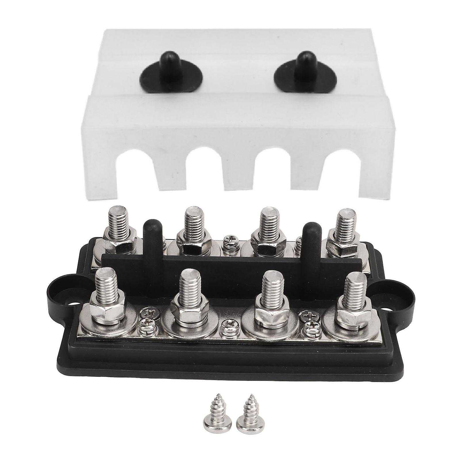 Power distribution block for cars 150A 8 M10 studs DC12-48V bus bar