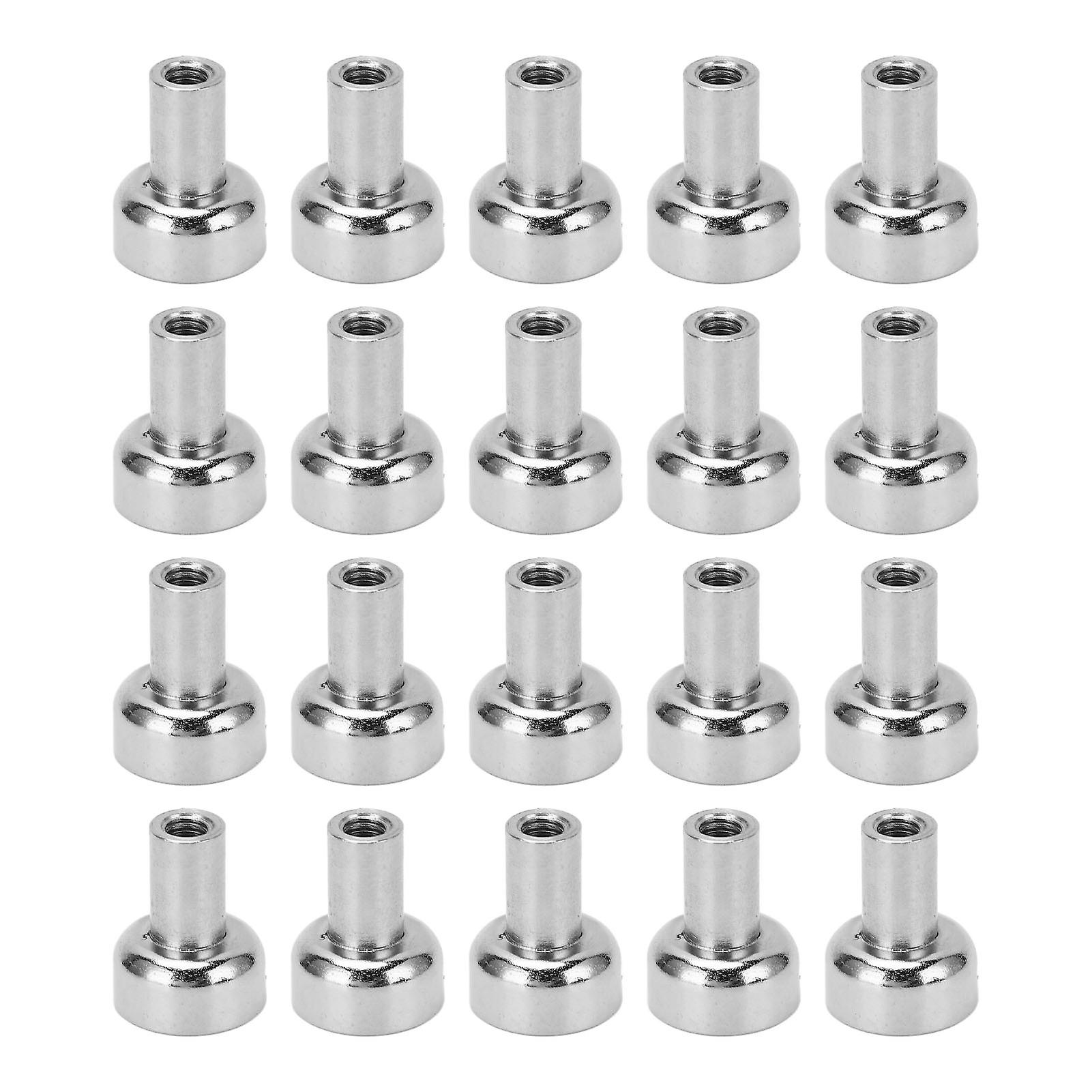20Pcs Base Magnet Neodymium Stud 2kg Pulling Force Rustproof for Warehouse Garage