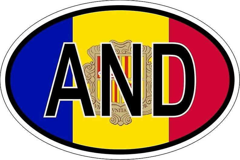 ملصقا البيضاوي البيضاوي رمز البلد وأندورا أندورا