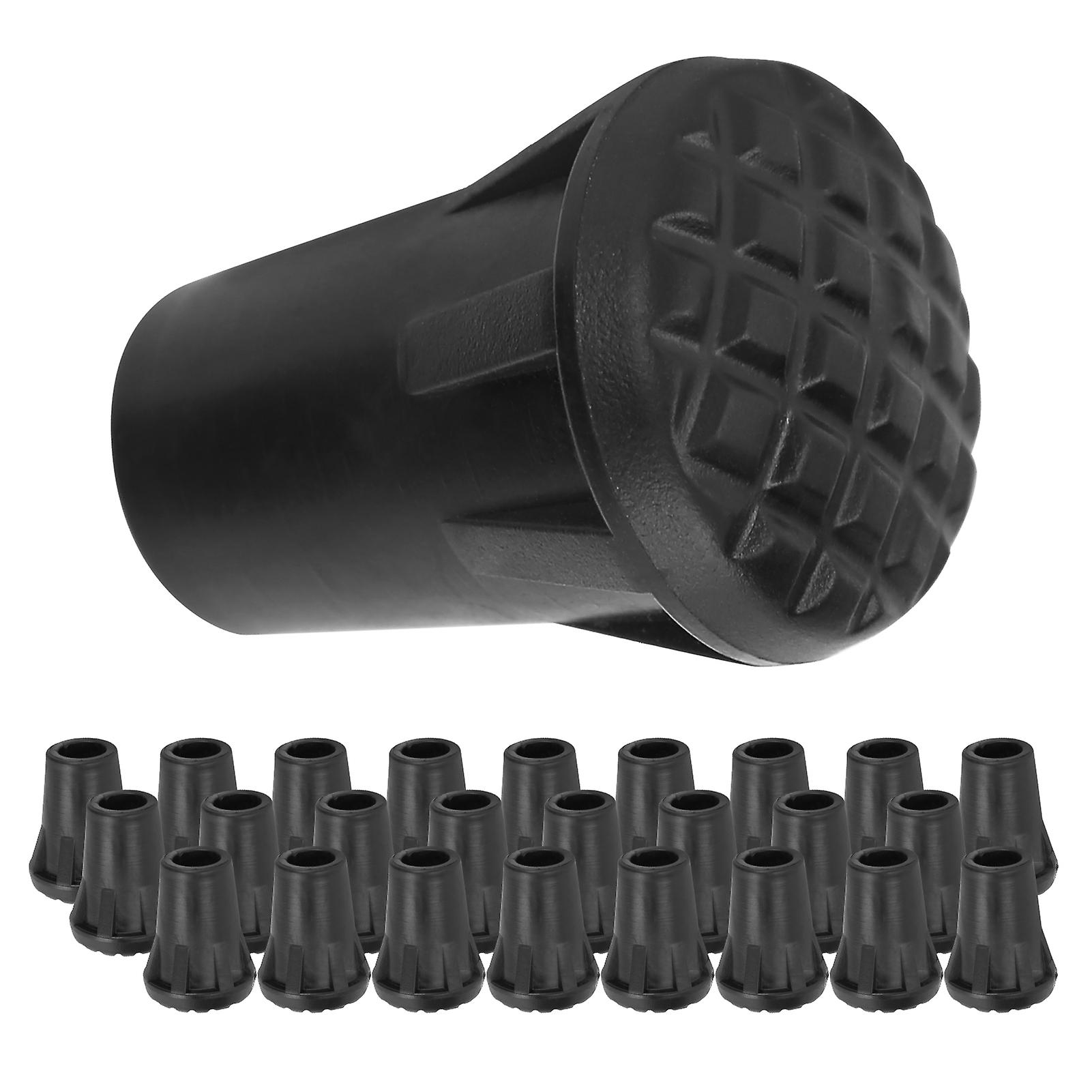 Verdant Touch Walking Sticks P V C Tips Heavy Duty Walking Stick Tips, 25pcs/Pack, Rubber Ferrule Protectors for Canes, PVC Walking Stick End Tips