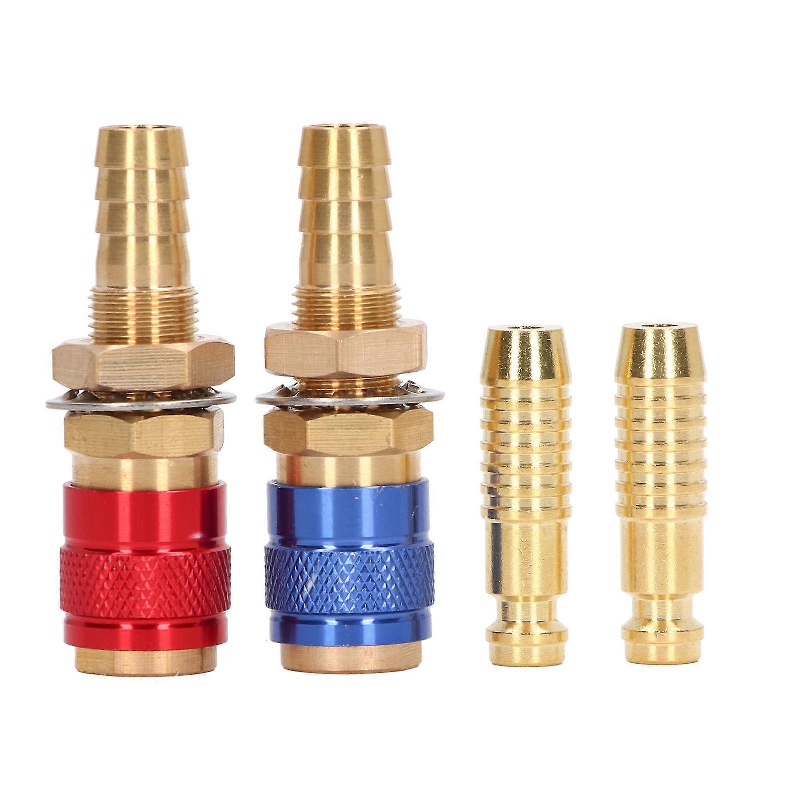Water Gas Quick Connector Water Cooled Gas Adapter Portable Brass Quick Connector with Plug for PTA DB MIG TIG(10mm) Welding Torch
