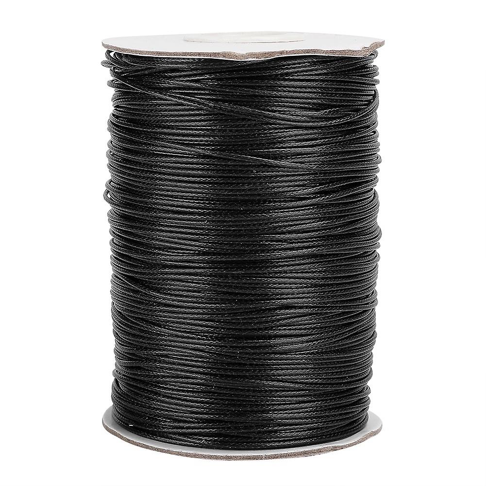 Fil de coton tissé à la main, 160 m, respectueux de l'environnement, pour collier, 1 mm (noir)