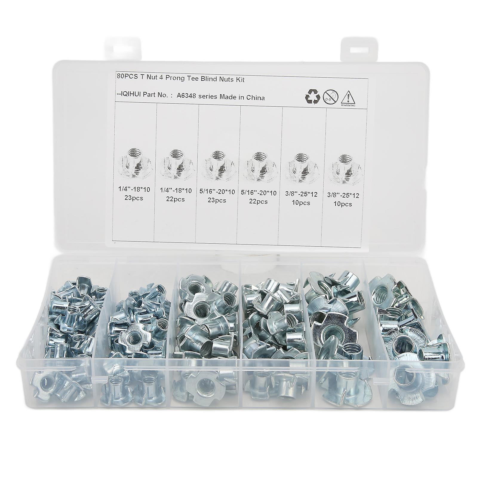 T Nuts,110Pcs T Nuts 1/4in Threaded Inserts T Nuts Ultimate Comfort