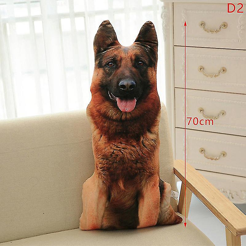 3d Cute Bend Dog Printed Throw Pillow Lifelike Animal Funny Dog Head Cushion