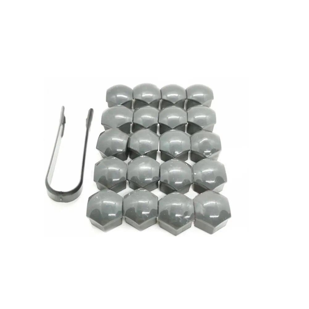 20 sztuk Osłony ochronne nakrętek nakrętek koła samochodowego Antykorozyjne opon samochodowych Szary, srebrny, czerwony koła z 17 mm z klipsem do zdejmowania ~ 22679