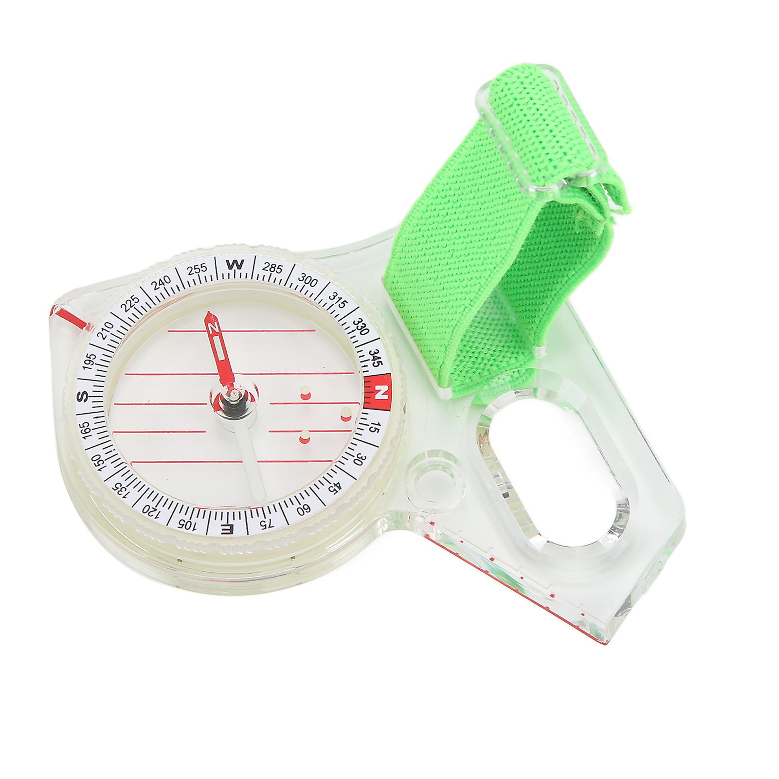 Transparent Scale Orienteering Compass, ABS Multi-Function Compass with Luminous Point for Camping and Adventure