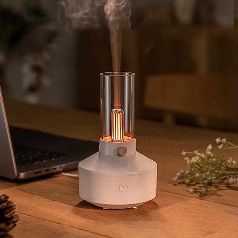 Simulation Candle Light Air Humidifier 150ML Diffuser Home Aromatherapy Humidifiers Oil Diffusers Desk Atmosphere Lamp~14609