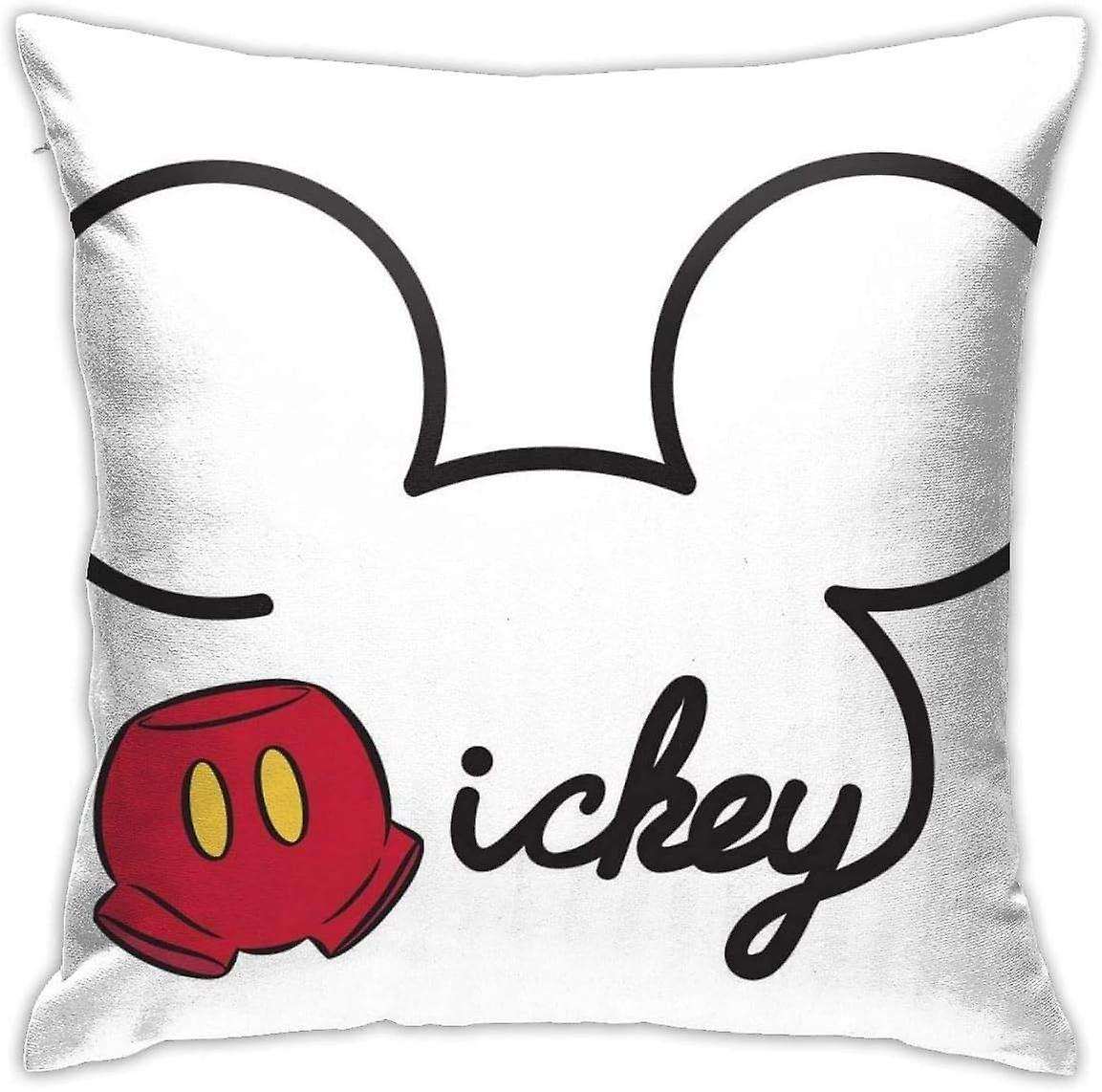 Throw Pillow Covers Mickey Mouse Pillowcase Cushion Case for Sofa Bed Chair Home Decor(18x18 Inch) AA-3622