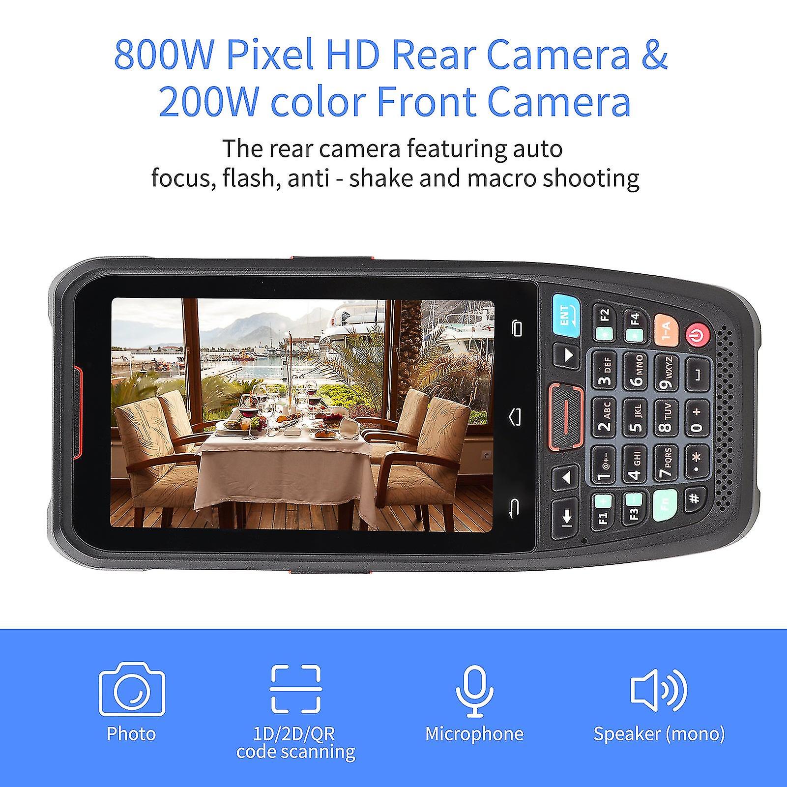 Handheld Pos Android 10.0 Pda Terminal 1d/2d/qr Barcode Scanner Support 2/3/4g Wifi Bt Communication With 4.0 Inch Touchscreen