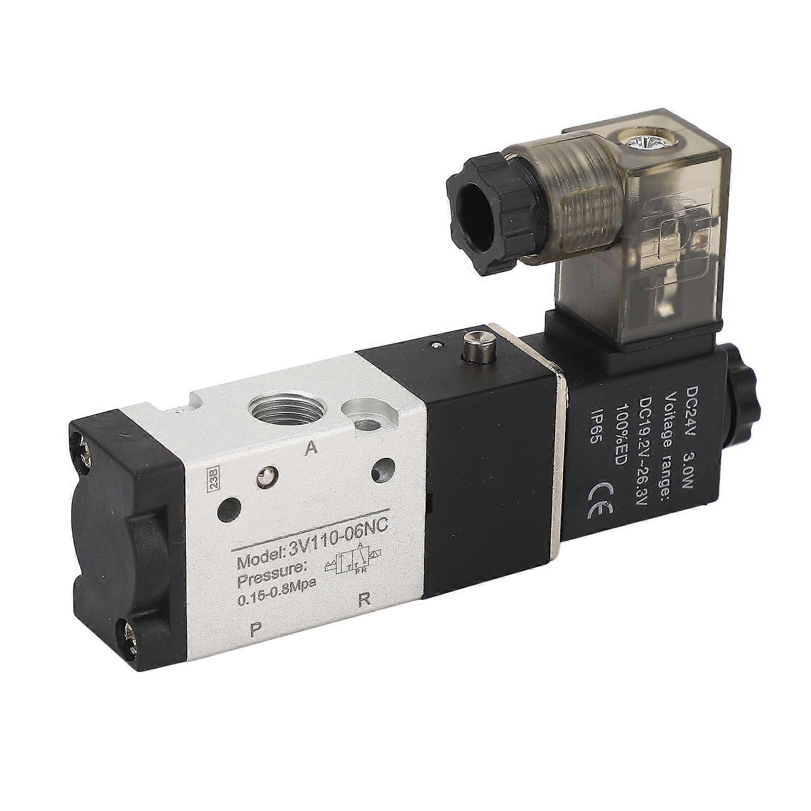 Pneumatic Sole Valve Electric Air Switch 1/8in NPT 2 Position 3 Way DC 24V for Control