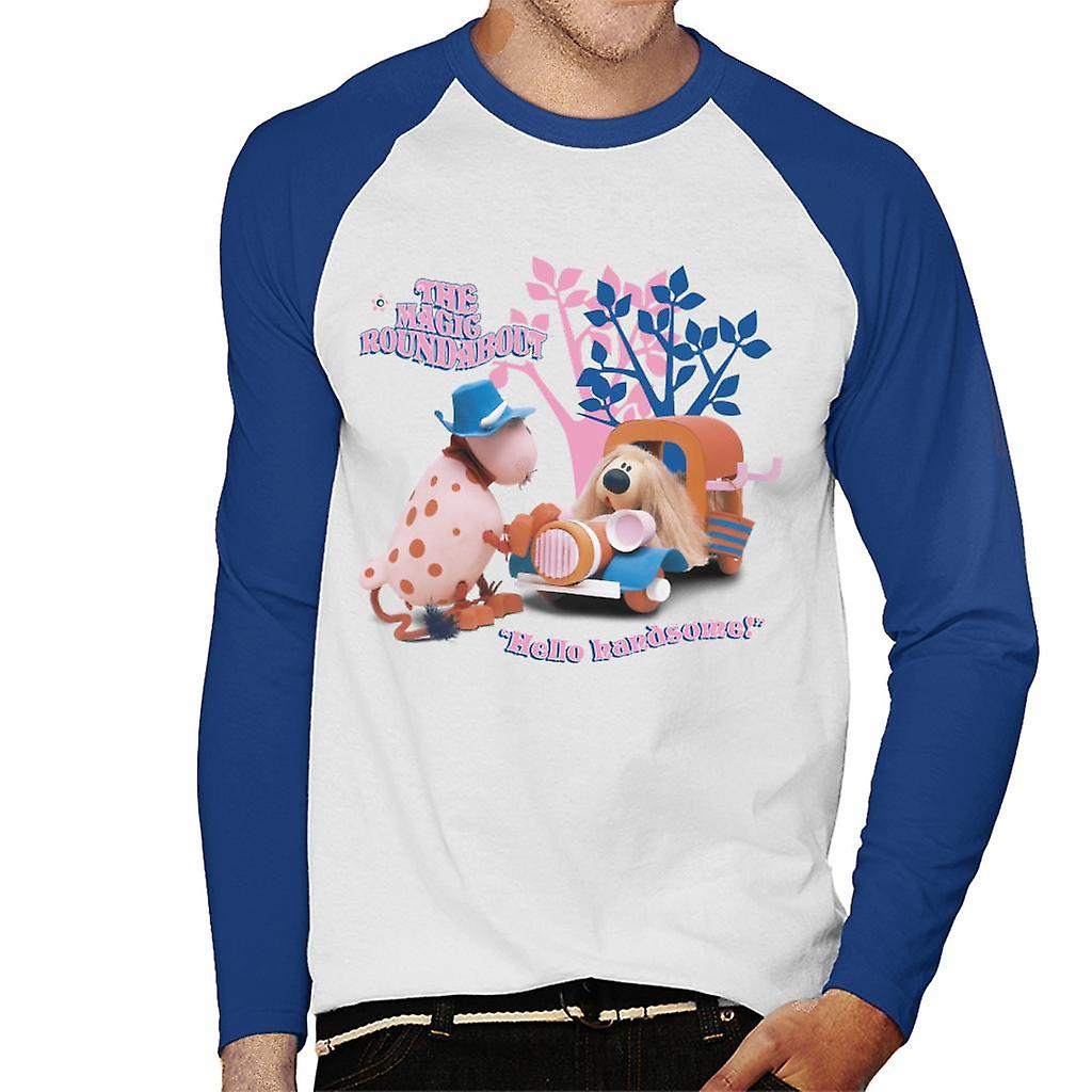 Kouzelný kruhový objezd Ermintrude & Dougal Hello Handsome Men's Baseball Tričko s dlouhým rukávem