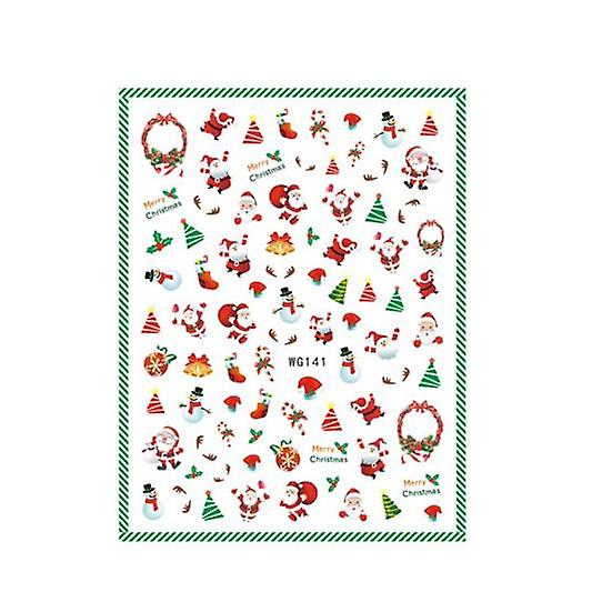 Nail Art Charm Christmas Patterns DIY Holographic Beautiful Cartoon Easy-Peel White Snow Sticker for Female