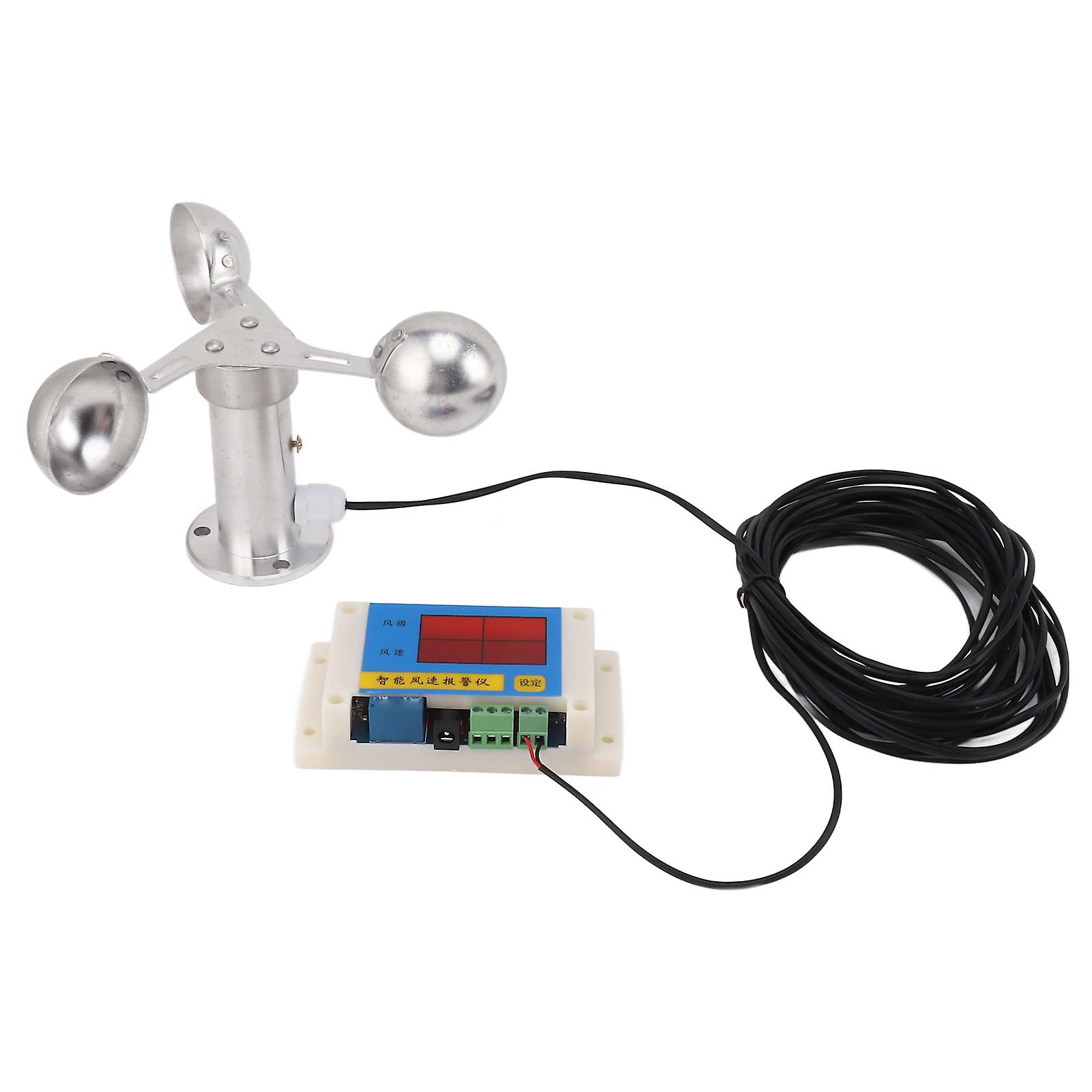 Wind Speed Alarm Device 3 Fan Blades Tower Crane Anemometer Instrument for Construction Railway Weather Station 5V
