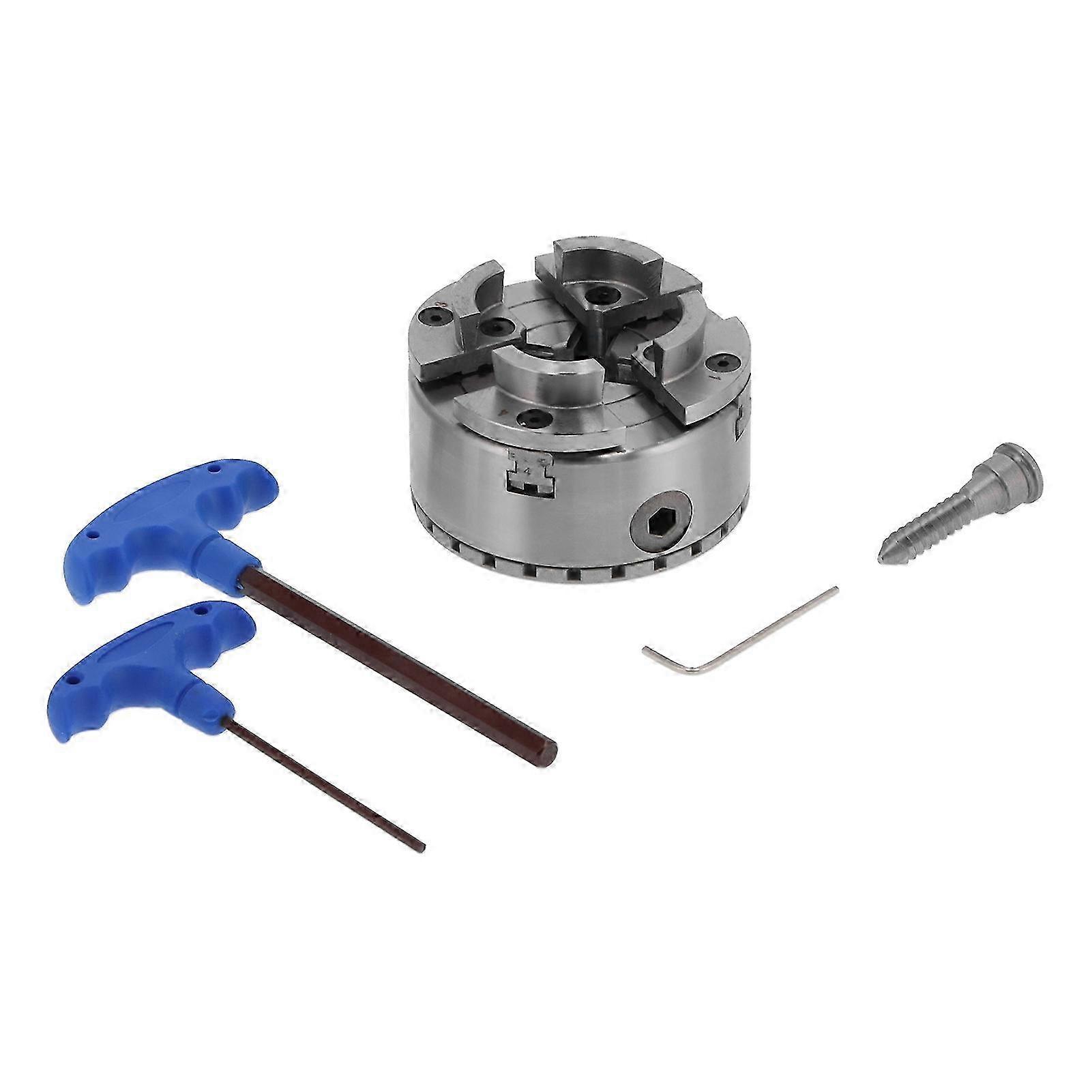 SelfCentering Lathe Chuck Set HeavyDuty Woodworking Tool with Interface of 1In8 KP96E 4In