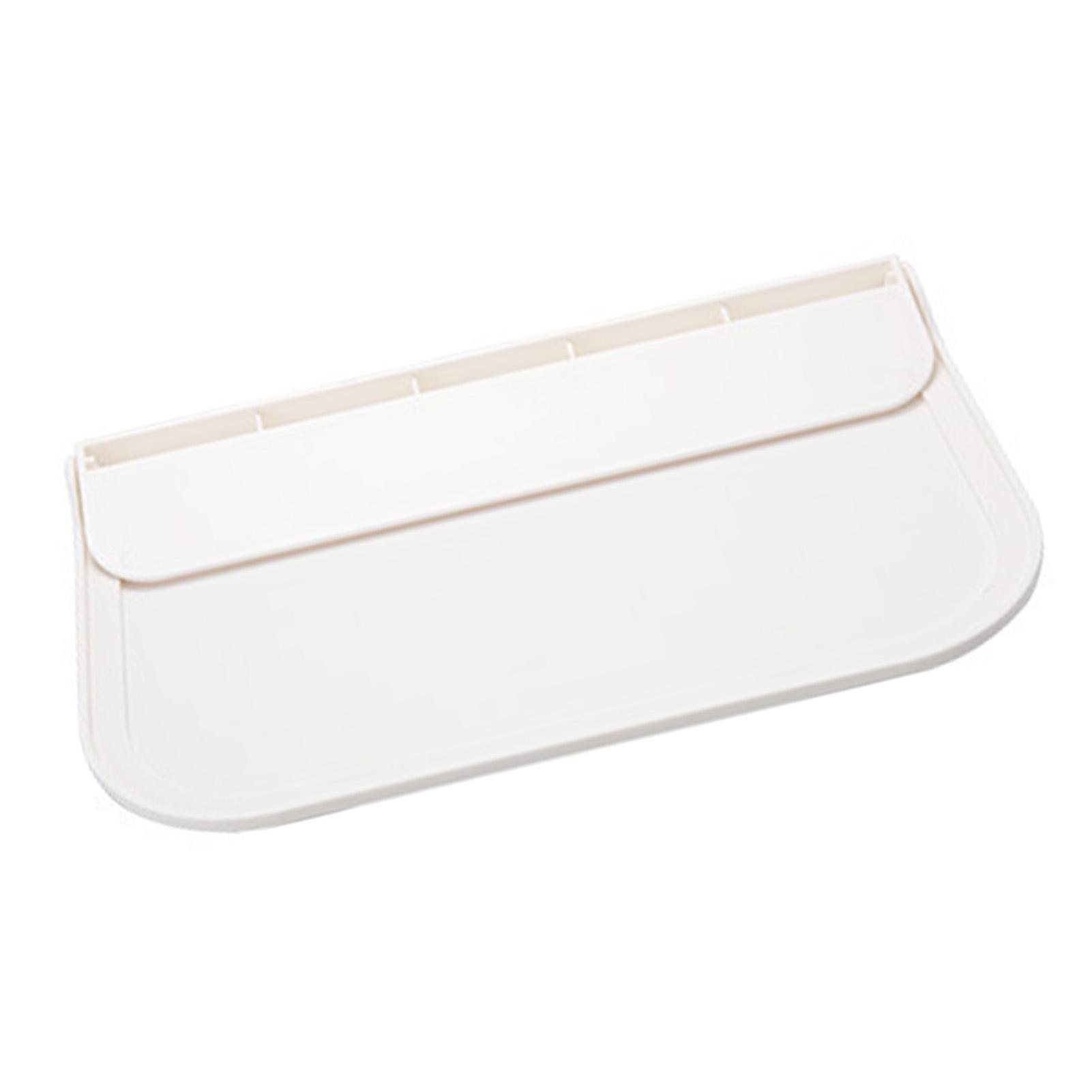 Bathroom Folding Floating Shelf Wall Mount, Large White Plastic