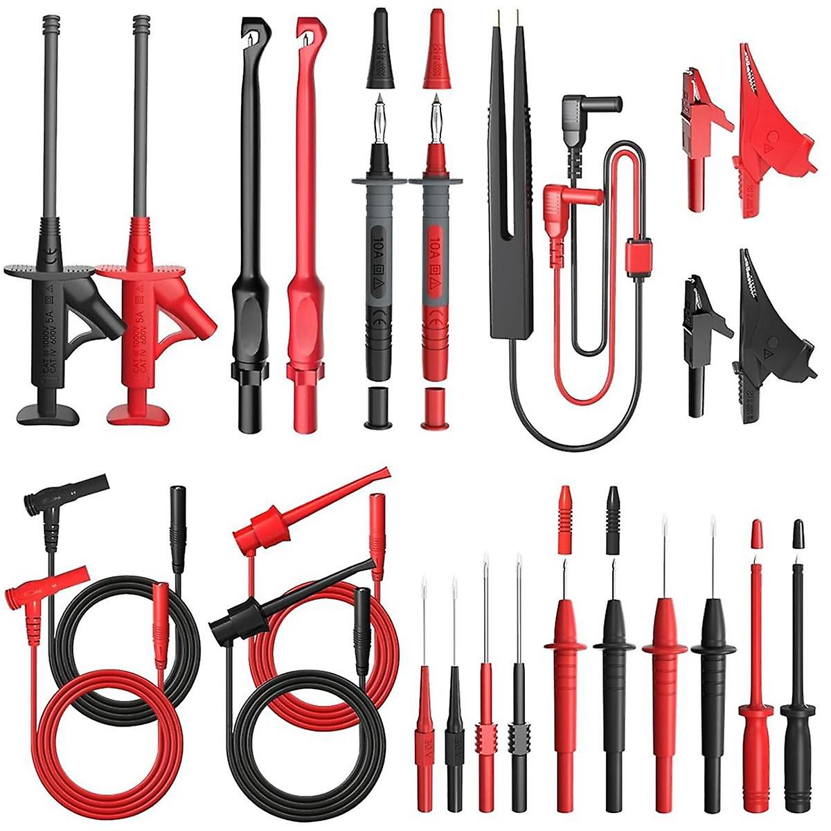25PCS Multimeter Test Leads Kit, Test Leads Set with Replaceable Alligator Clips,Wire Piercing Prob