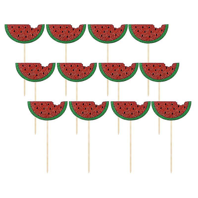 12pcs Watermelon Cake Topper